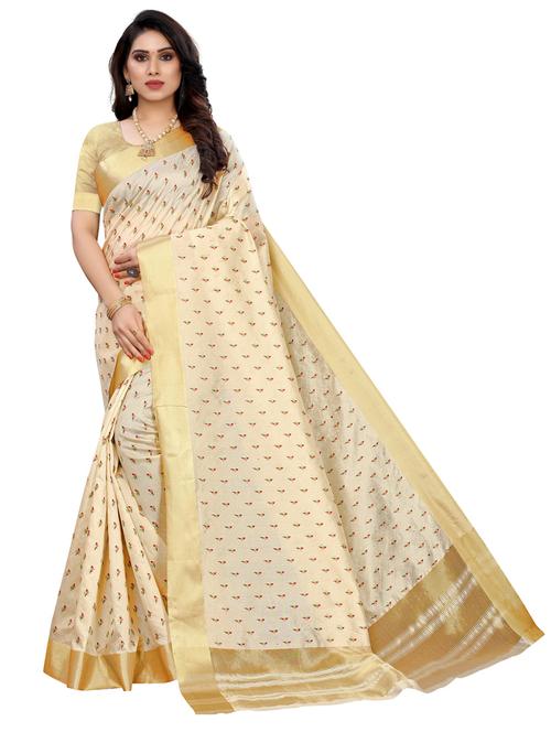 printed woven saree with blouse - 19570041 - Very Small Image - 1