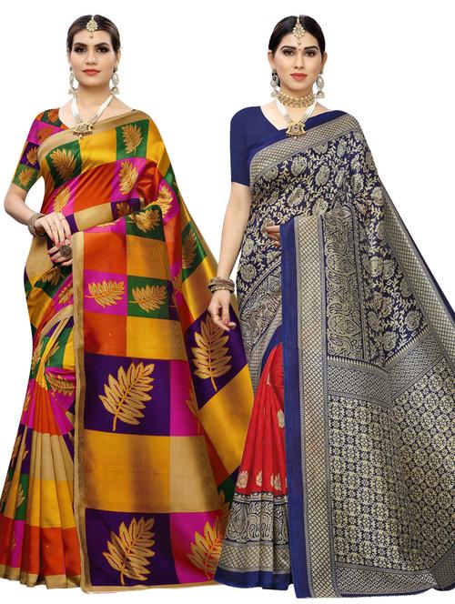 pack of 2 printed combo saree - 19570101 - Very Small Image - 1