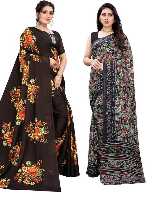 pack of 2 printed combo saree - 19570245 - Very Small Image - 1