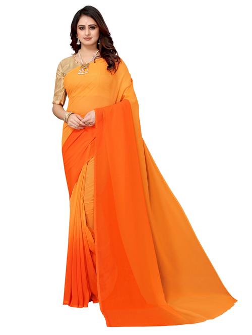 ombre plain saree with blouse - 19570313 - Very Small Image - 1