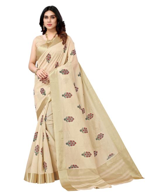 printed woven saree with blouse - 19570665 - Very Small Image - 1