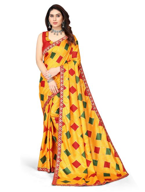 color block printed saree - 19570870 - Very Small Image - 1