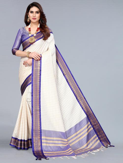 self design chettinadu saree with blouse - 19571203 - Very Small Image - 1