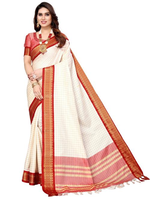 self design chettinadu saree with blouse - 19571230 - Very Small Image - 1