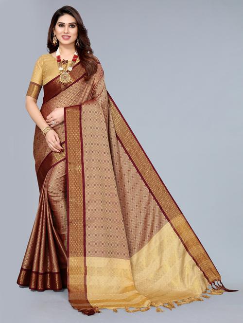 self design chettinadu saree with blouse - 19571241 - Very Small Image - 1