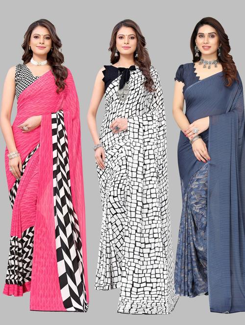 multi colored printed saree - 19571840 - Very Small Image - 1