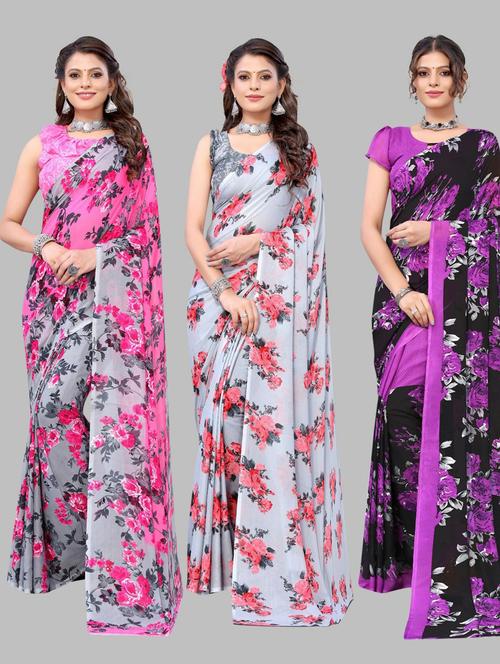 multi colored printed saree with blouse - 19571849 - Very Small Image - 1