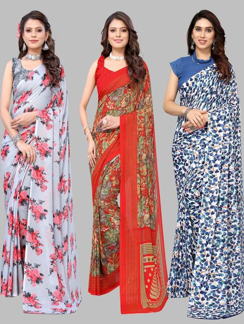 multi colored printed saree - 19571860 - Very Small Image - 1