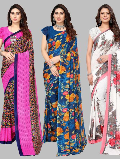 multi colored printed saree with blouse - 19571882 - Very Small Image - 1