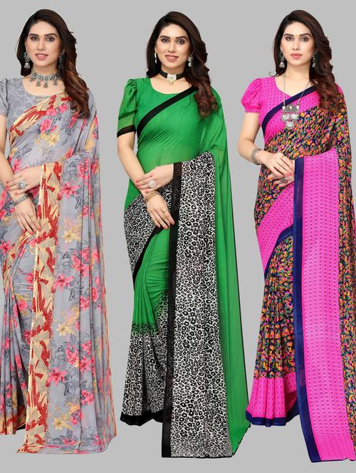 multi colored printed saree with blouse - 19571883 - Very Small Image - 1