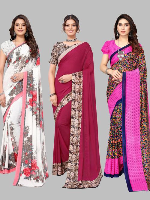 multi colored printed saree with blouse - 19571884 - Very Small Image - 1