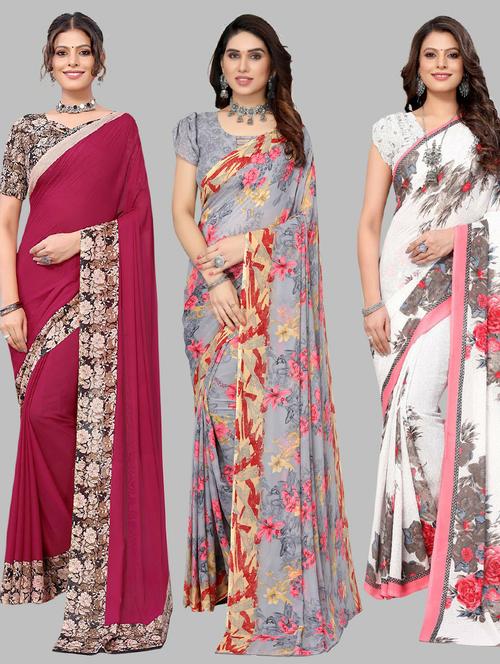 multi colored printed saree with blouse - 19571885 - Very Small Image - 1