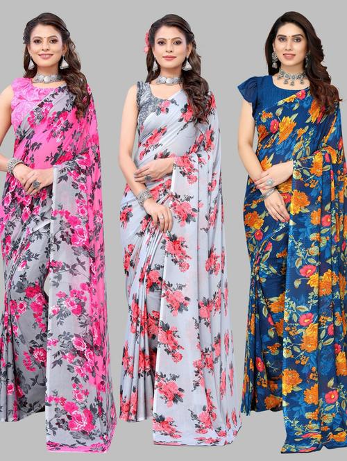 multi colored printed saree - 19571904 - Very Small Image - 1