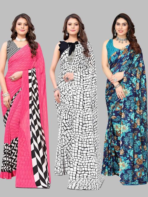 multi colored printed saree with blouse - 19571909 - Very Small Image - 1
