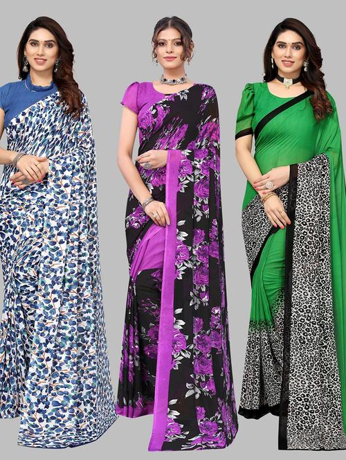 multi colored printed saree with blouse - 19571921 - Very Small Image - 1