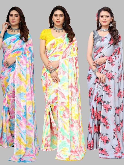 multi colored printed saree with blouse - 19571941 - Very Small Image - 1