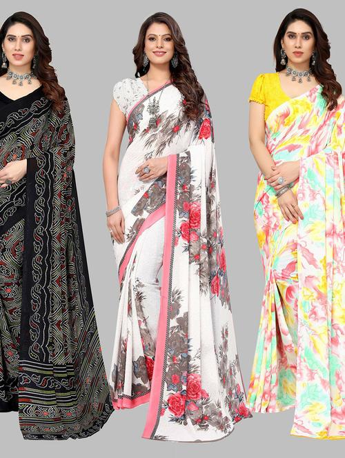 multi colored printed saree - 19571943 - Very Small Image - 1