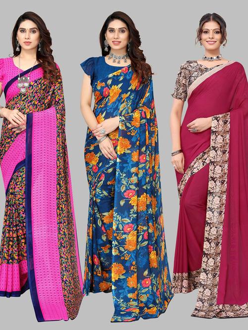 multi colored printed saree - 19571945 - Very Small Image - 1