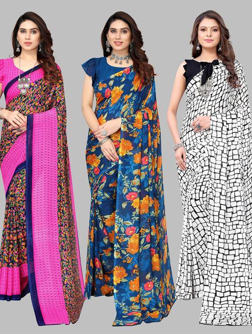 multi colored printed saree with blouse - 19571946 - Very Small Image - 1