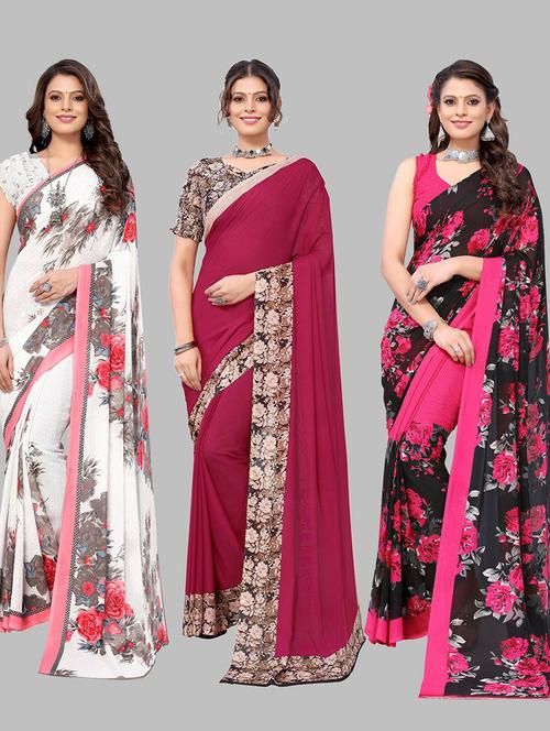 multi colored printed saree with blouse - 19571962 - Very Small Image - 1