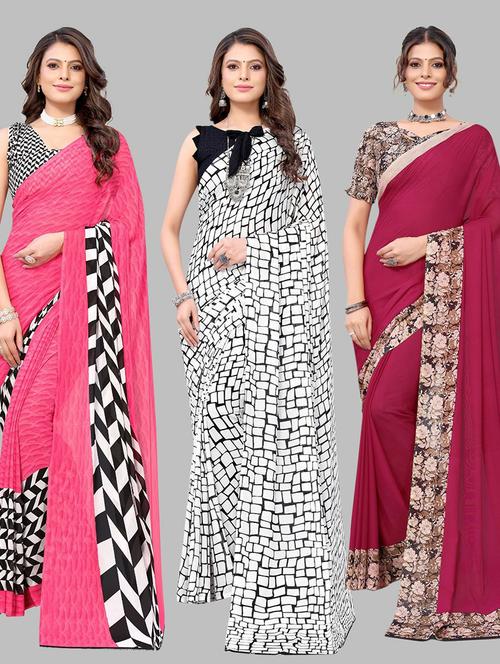 multi colored printed saree - 19571965 - Very Small Image - 1