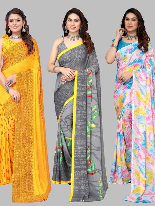 multi colored printed saree - 19571974 - Very Small Image - 1