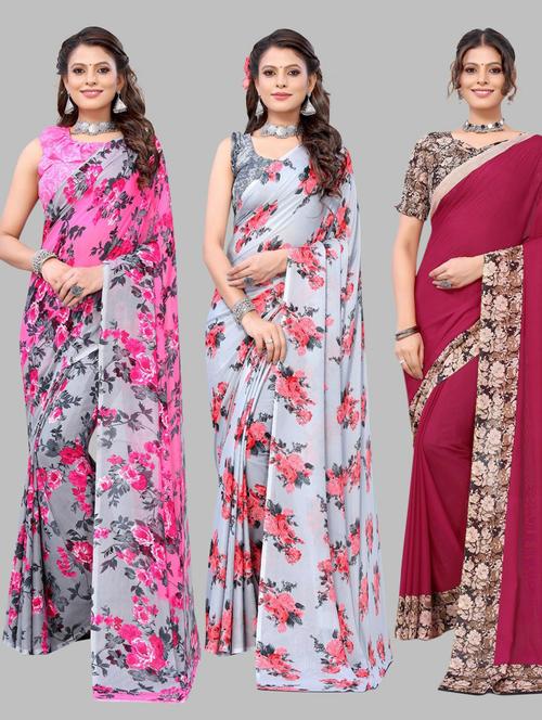 multi colored printed saree - 19572003 - Very Small Image - 1
