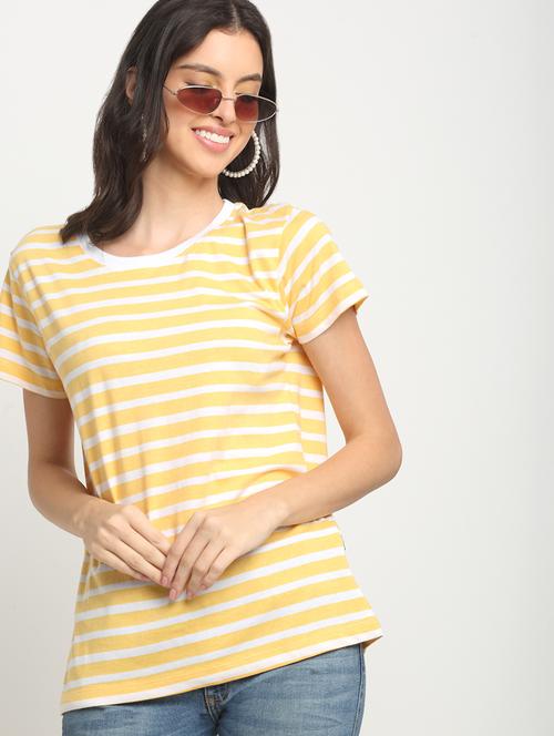 yellow cotton regular tshirt - 19572741 - Very Small Image - 1