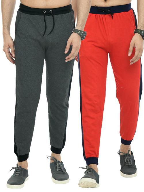 men mid rise full length track pant combo - 19575596 - Very Small Image - 1