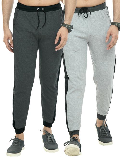 men mid rise full length track pant combo - 19575610 - Very Small Image - 1