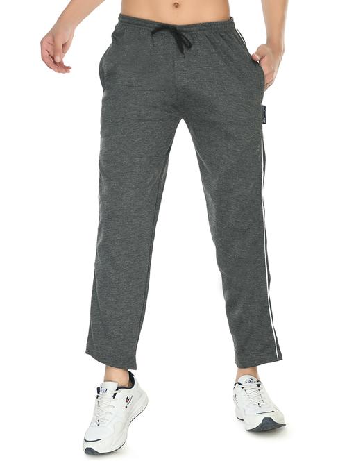 mid rise solid full length track pant - 19576296 - Very Small Image - 1