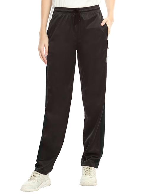 black colored polyester track pant - 19576414 - Very Small Image - 1