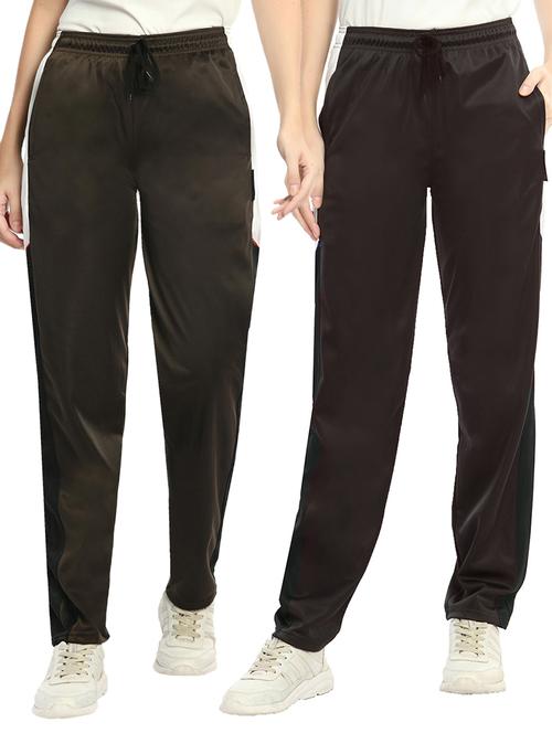 women mid rise track pant combo - 19576436 - Very Small Image - 1
