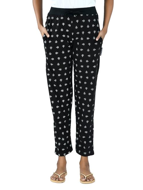 black colored fleece track pant - 19576602 - Very Small Image - 1