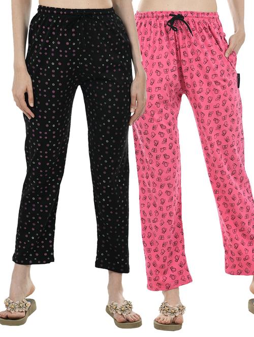 cotton printed track pants combo - 19577201 - Very Small Image - 1