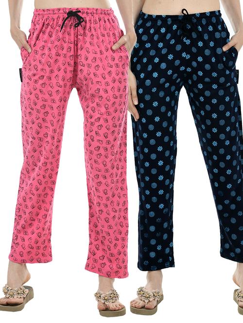 cotton printed track pants combo - 19577209 - Very Small Image - 1