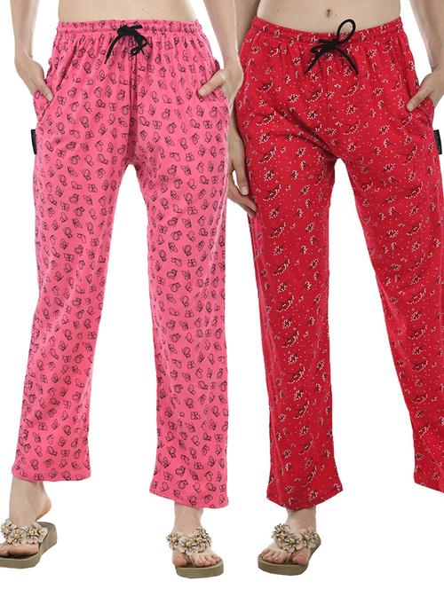 cotton printed track pants combo - 19577213 - Very Small Image - 1