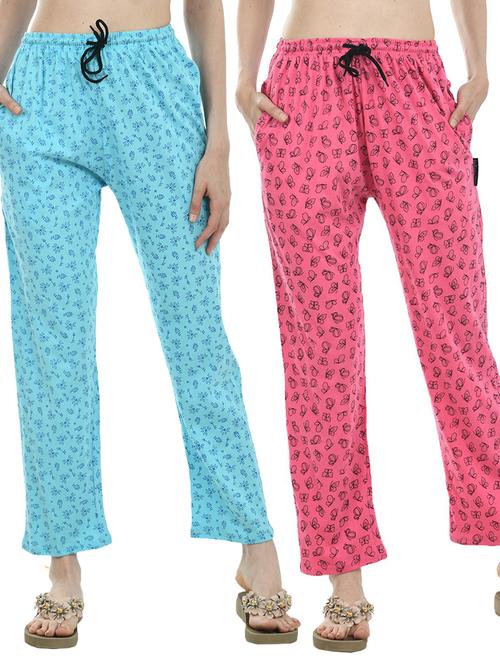 cotton printed track pants combo - 19577217 - Very Small Image - 1