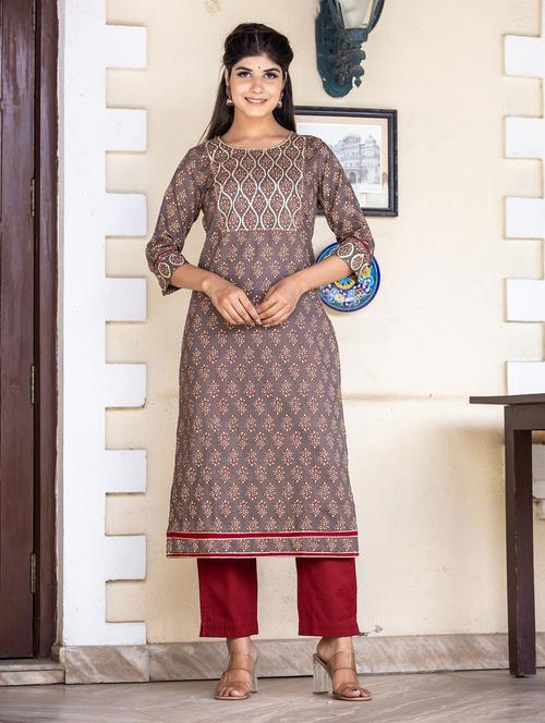 printed kurta palazzo set - 19577831 - Very Small Image - 1