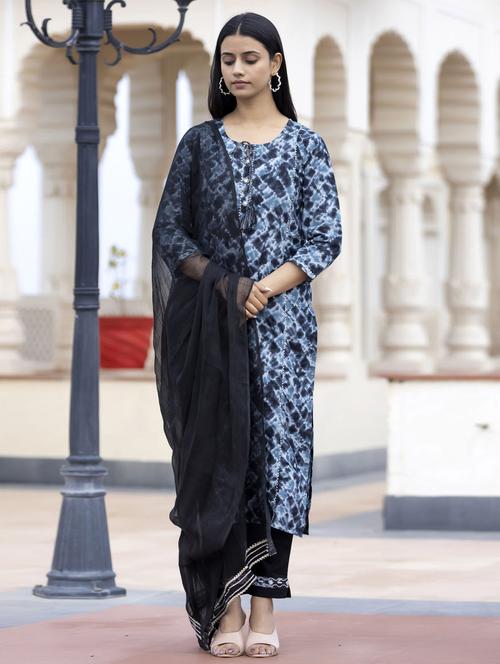 key hole neck dupatta bottom set - 19577870 - Very Small Image - 1