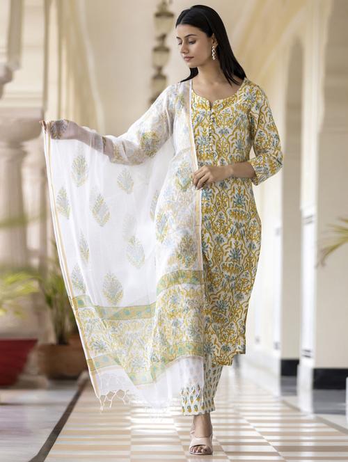 notch neck dupatta bottom set - 19577877 - Very Small Image - 1