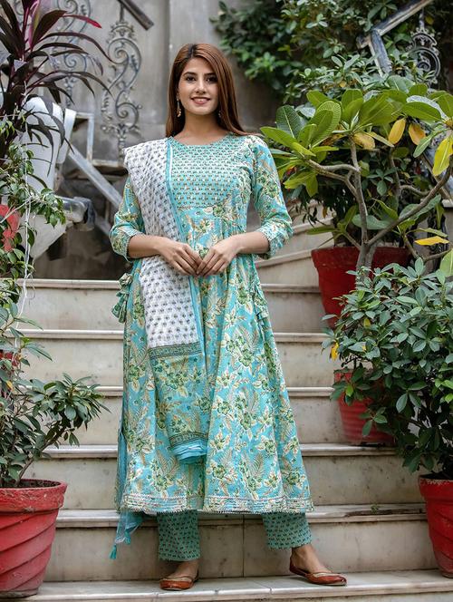 round neck dupatta buttom set - 19577909 - Very Small Image - 1