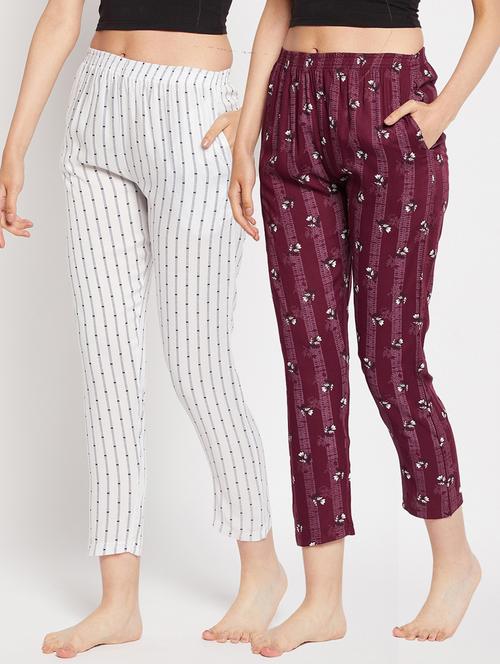 women's printed combo pajama - 19578920 - Very Small Image - 1