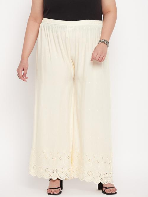mid rise embroidered straight palazzo - 19578978 - Very Small Image - 1