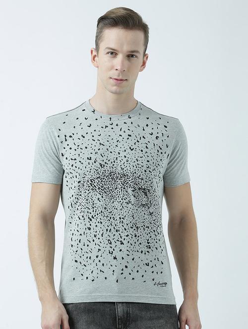 grey printed cotton blend regular t-shirt - 19580893 - Very Small Image - 1