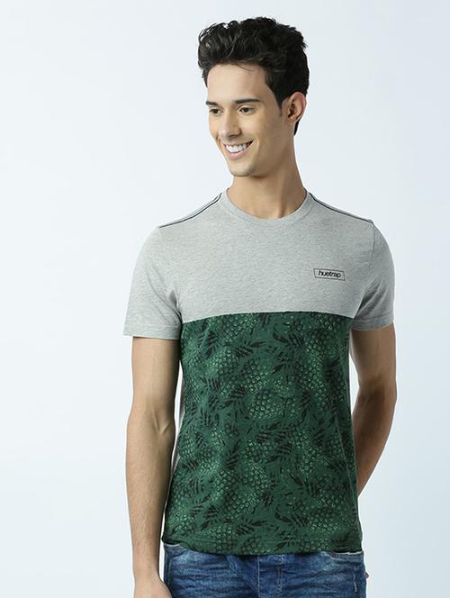 grey printed cotton blend regular t-shirt - 19581347 - Very Small Image - 1