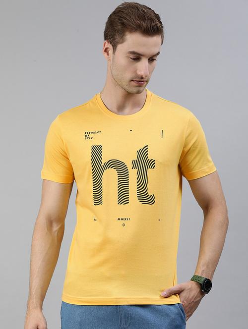 men front print round neck t-shirt - 19581796 - Very Small Image - 1