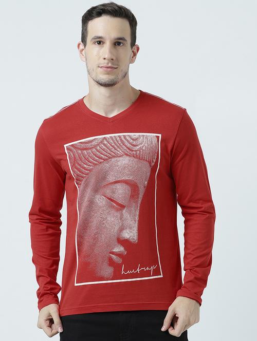 men v neck printed t-shirt - 19582075 - Very Small Image - 1