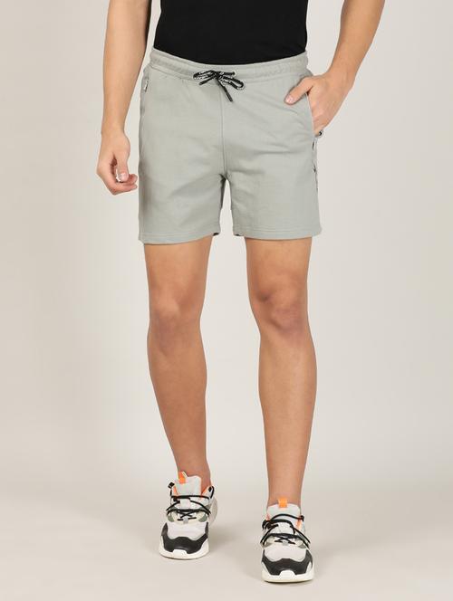 grey solid cotton short - 19582258 - Very Small Image - 1