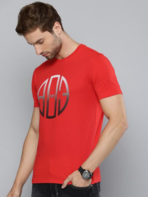 red printed round neck t-shirt - 19582354 - Very Small Image - 1